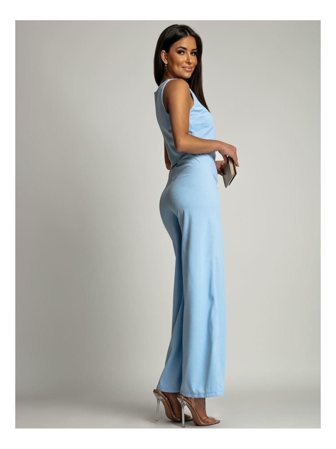 2-piece set, wide pants and blue blouse AZRHP3868